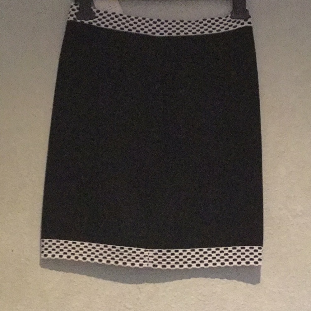 Navy Blue Fitted Mini Skirt with white trim